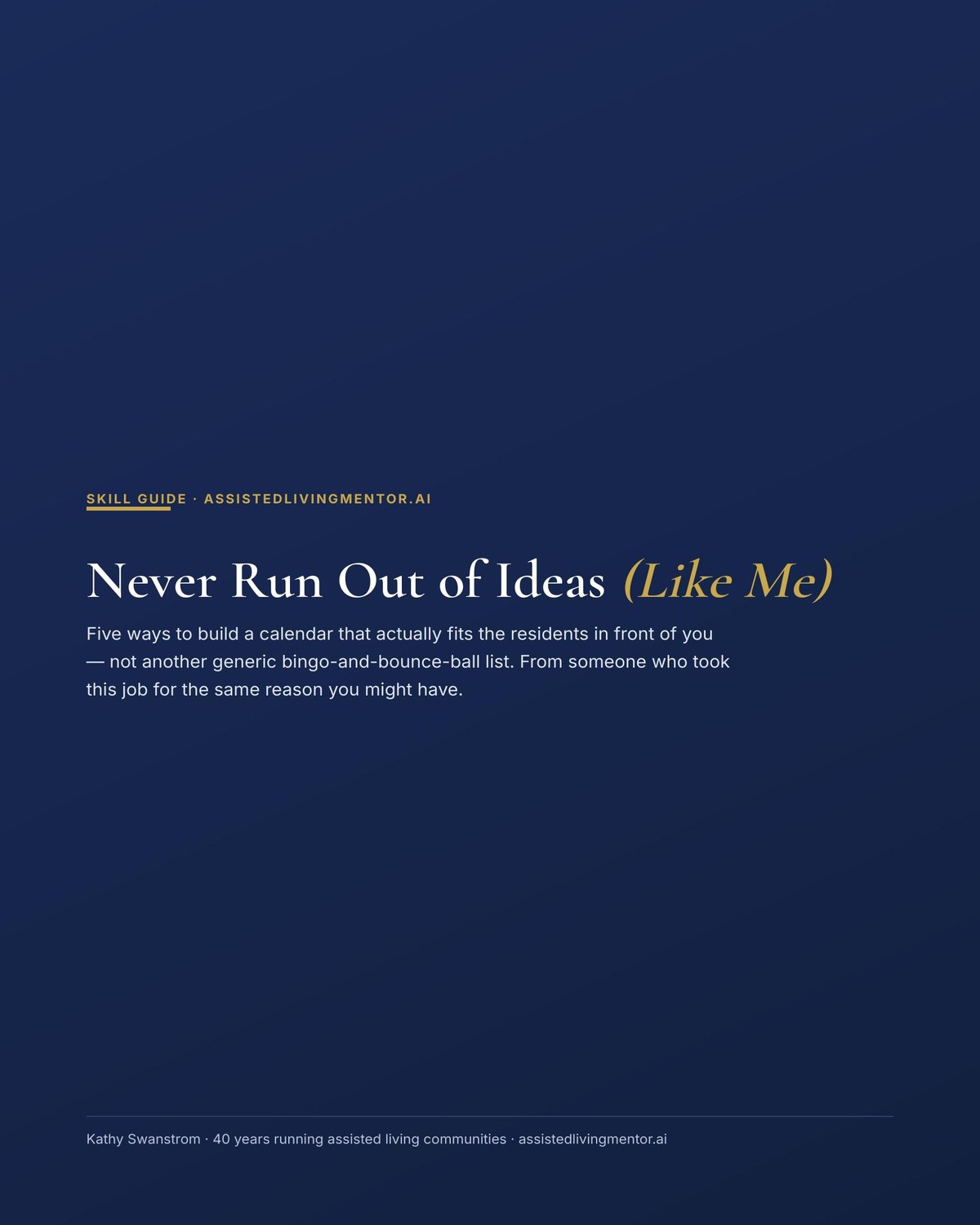 Never Run Out of Ideas — AI for Activity Directors