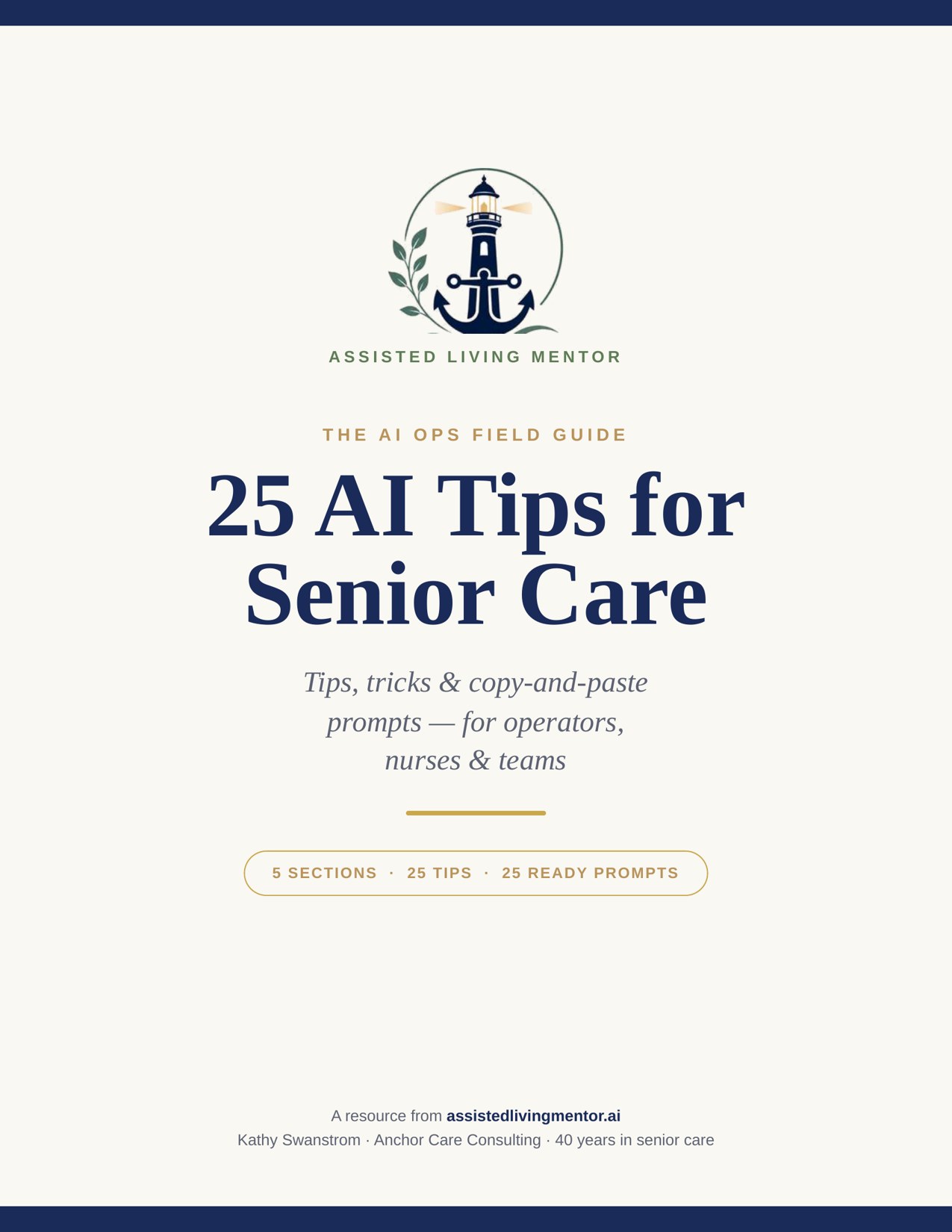 The AI Ops Field Guide — 25 AI tips for senior care