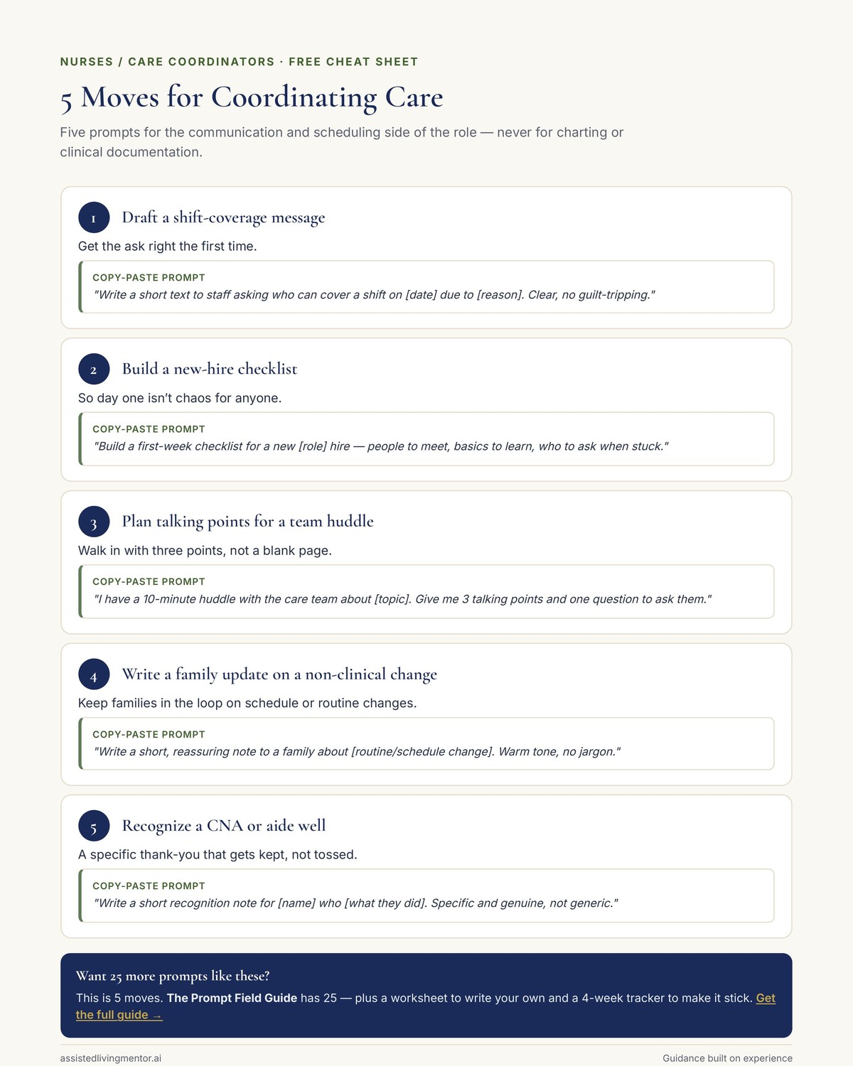 5 Moves for Coordinating Care &mdash; free cheat sheet
