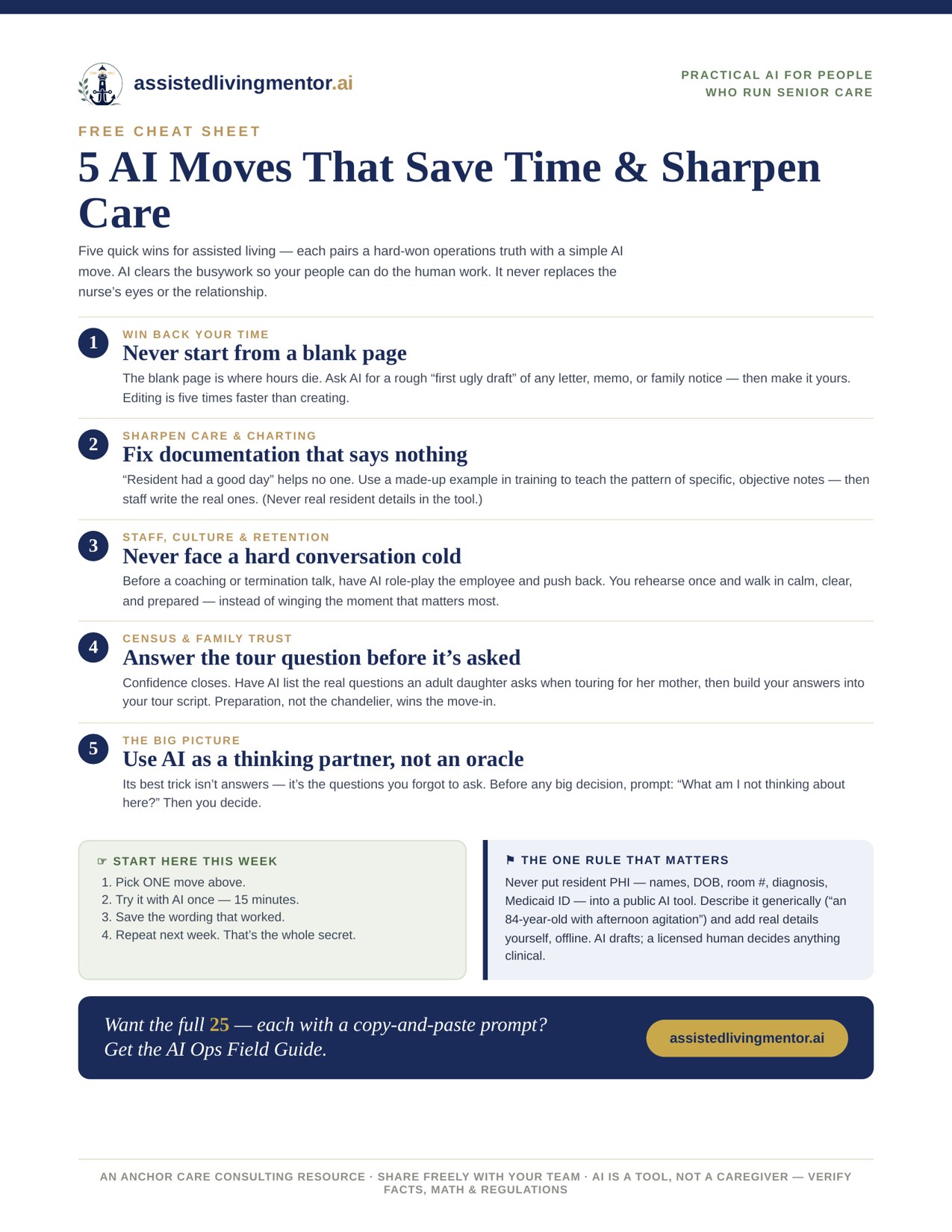 5 AI Moves That Save Time & Sharpen Care — free cheat sheet