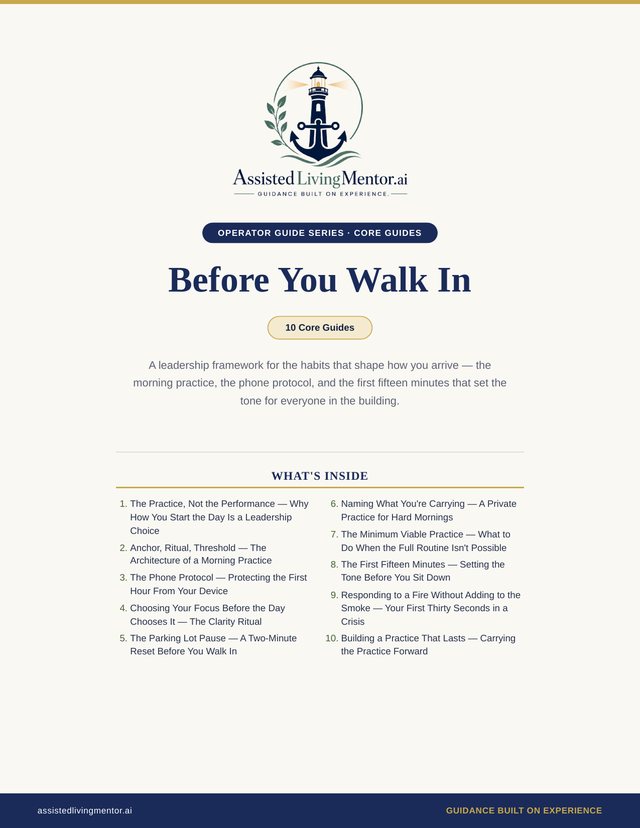 Before You Walk In — a leadership guide series for senior living