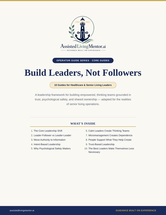 Build Leaders, Not Followers — a leadership guide series for senior living