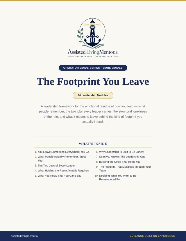 The Footprint You Leave — a leadership guide series for senior living