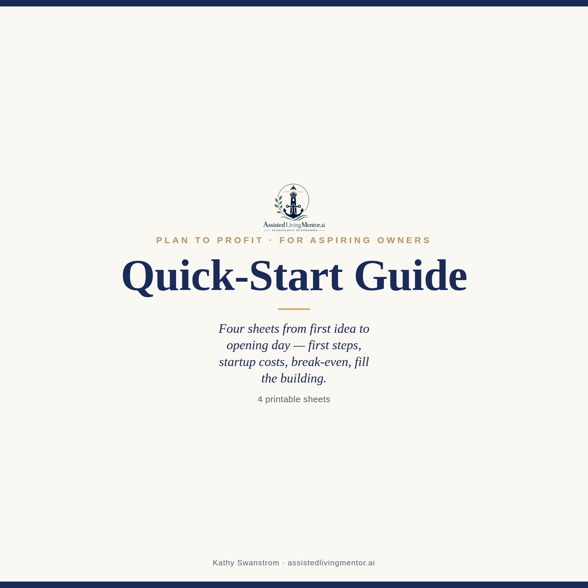 Plan to Profit — Aspiring Owner Quick-Start Mini Guide