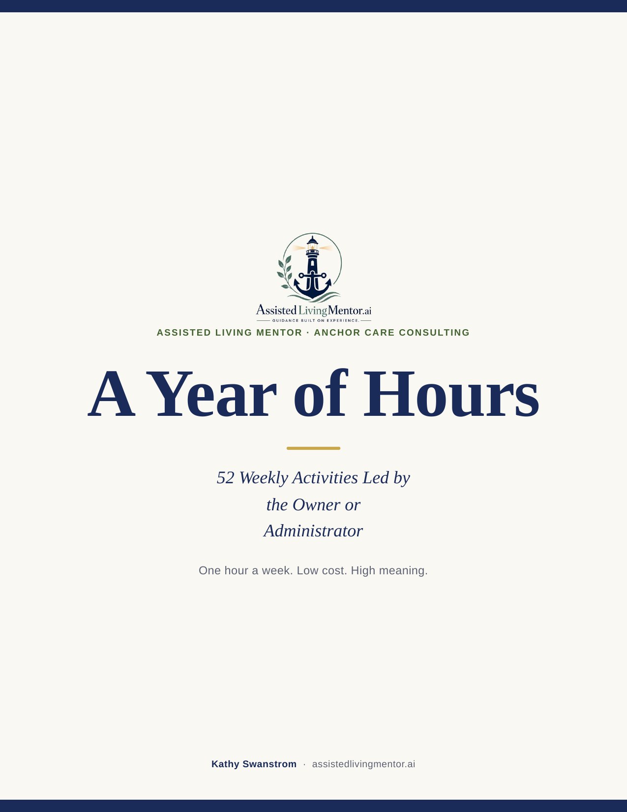 A Year of Hours — 52 owner-led activities